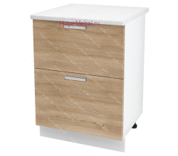 Кухонный шкаф под мойку 600 с двумя ящиками Бетон (дуб сонома)