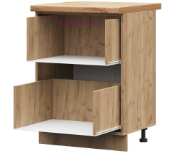 Корпус кухонного шкафа нижнего с 2 ящиками 600 ПВ (дуб крафт)