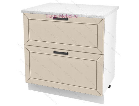 Нижний шкаф кухонный с двумя ящиками 800 Альфа (брюле)