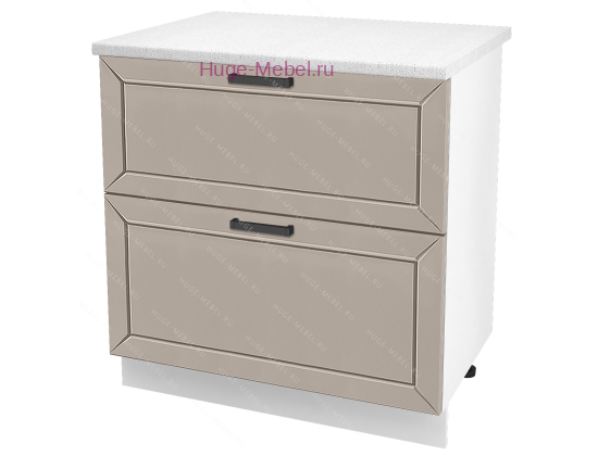 Нижний шкаф кухонный с двумя ящиками 800 Альфа (латте)