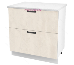 Нижний шкаф кухонный с двумя ящиками 800 Пасаденна (шелковый камень)