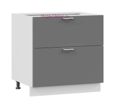 Нижний шкаф кухонный с двумя ящиками 800 Катрин (софт графит)