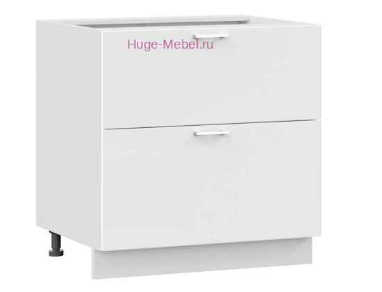 Нижний шкаф кухонный с двумя ящиками 800 Катрин (софт вайт)