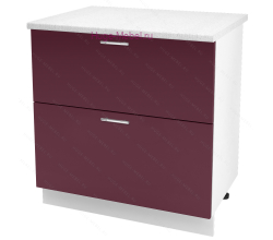 Нижний шкаф кухонный с двумя ящиками 800 Ксения (бордо)