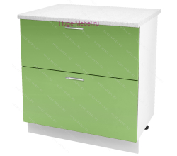 Нижний шкаф кухонный с двумя ящиками 800 Ксения (олива)