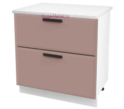 Нижний шкаф кухонный с двумя ящиками 800 Призма (мокко супермат)