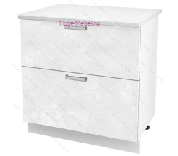 Нижний шкаф кухонный с двумя ящиками 800 Бетон (бетон белый)
