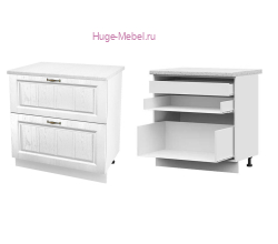 Кухонный шкаф нижний с внутренним ящиком 800 Мария (белый)