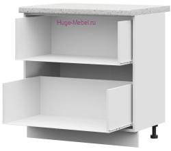 Корпус кухонного шкафа нижнего с 2 ящиками 800 ПВ (белый)