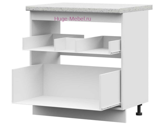 Корпус кухонного шкафа под мойку 800 с двумя ящиками (белый)