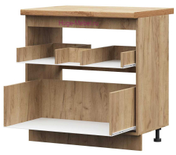 Корпус кухонного шкафа под мойку 800 с двумя ящиками (дуб крафт)