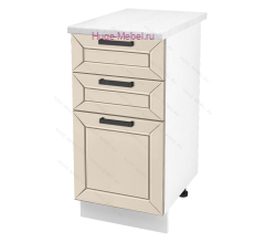 Кухонный шкаф нижний с тремя ящиками 400 Альфа (брюле)