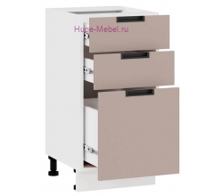 Кухонный шкаф нижний с тремя ящиками 400 Сахара (латте)