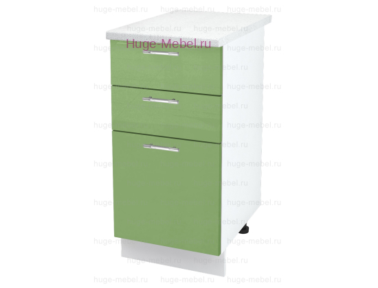 Кухонный шкаф нижний с тремя ящиками 400 Ксения (олива)