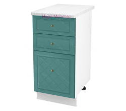 Кухонный шкаф нижний с тремя ящиками 400 Модена (дуб бирюза)