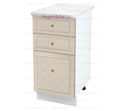 Кухонный шкаф нижний с тремя ящиками 400 Модена (дуб ваниль)