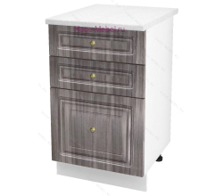 Кухонный шкаф нижний с тремя ящиками 500 Юлия (сандал серый)