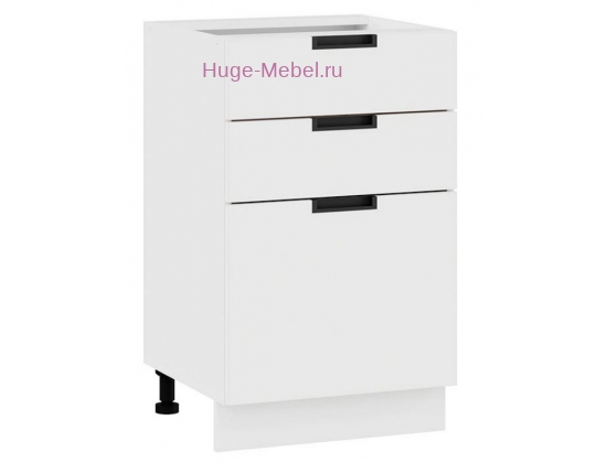 Кухонный шкаф нижний с тремя ящиками 500 Сахара (белый)