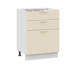 Кухонный шкаф нижний с тремя ящиками 600 Катрин (крем)