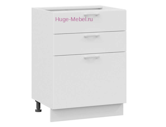 Кухонный шкаф нижний с тремя ящиками 600 Катрин (софт вайт)