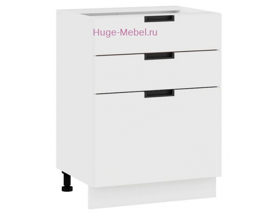 Кухонный шкаф нижний с тремя ящиками 600 Сахара (белый)