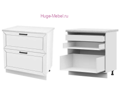 Кухонный шкаф нижний с внутренним ящиком 800 Альфа (белый)