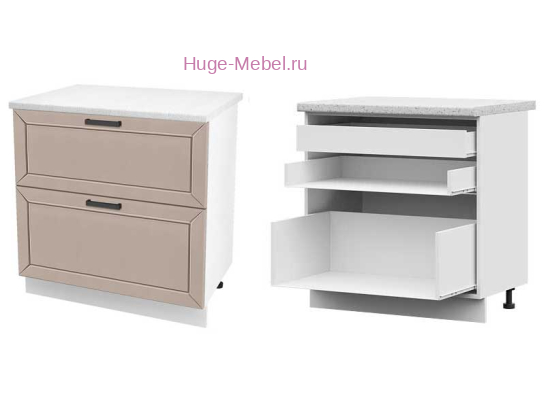 Кухонный шкаф нижний с внутренним ящиком 800 Альфа (латте)