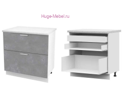 Кухонный шкаф нижний с внутренним ящиком 800 Бетон (бетон серый)