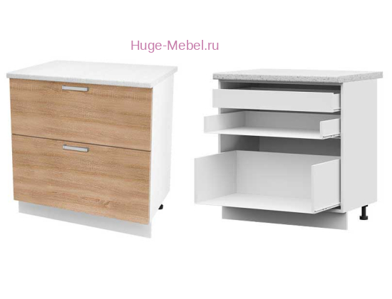 Кухонный шкаф нижний с внутренним ящиком 800 Бетон (дуб сонома)