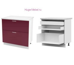 Кухонный шкаф нижний с внутренним ящиком 800 Ксения (бордо)