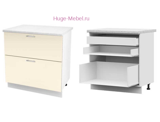 Кухонный шкаф нижний с внутренним ящиком 800 Ксения (ваниль)