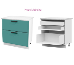 Кухонный шкаф нижний с внутренним ящиком 800 Призма (бриз супермат)