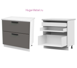 Кухонный шкаф нижний с внутренним ящиком 800 Призма (асфальт супермат)