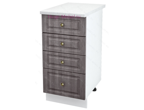 Нижний кухонный шкаф 4 ящика 400 Юлия (сандал серый)