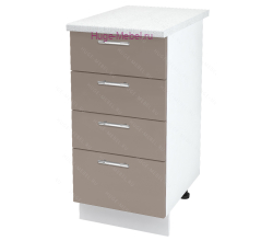 Нижний кухонный шкаф 4 ящика 400 Ксения (кофе с молоком)