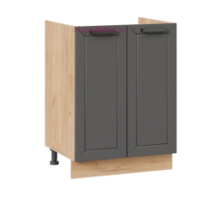 Кухонный шкаф под мойку 600 Альфа (вулкан) корпус крафт