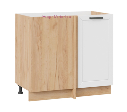 Шкаф кухонный угловой нижний 1000 Альфа (белый) корпус крафт