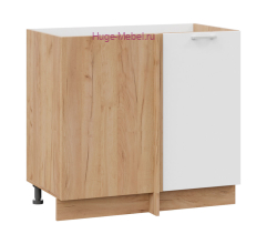 Шкаф кухонный угловой нижний 1000 Катрин (софт вайт) корпус крафт