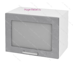 Горизонтальный кухонный стеклянный шкаф 500 Бетон (бетон серый)