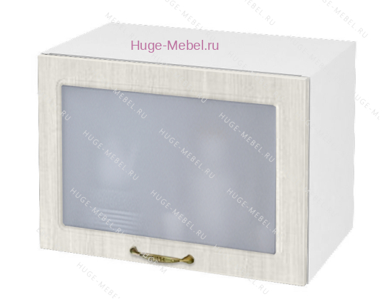 Горизонтальный кухонный стеклянный шкаф 500 Юлия (сандал белый)