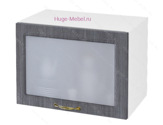 Горизонтальный кухонный стеклянный шкаф 500 Юлия (сандал серый)