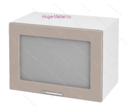 Горизонтальный кухонный стеклянный шкаф 500 Ксения (кофе с молоком)