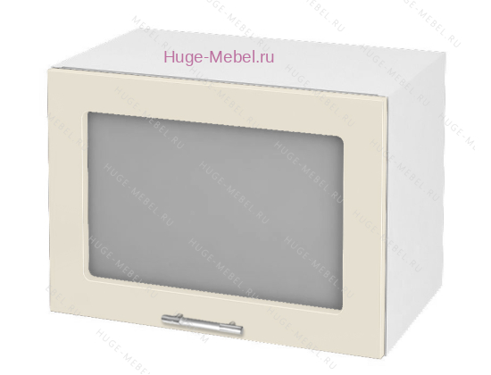 Горизонтальный кухонный стеклянный шкаф 500 Ксения (ваниль)