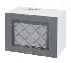 Горизонтальный кухонный стеклянный шкаф 500 Модена (дуб серый)