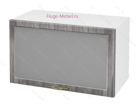 Горизонтальный кухонный стеклянный шкаф 600 Юлия (сандал серый)