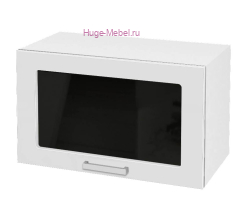 Горизонтальный кухонный стеклянный шкаф 600 Катрин (софт вайт)