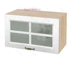 Горизонтальный кухонный стеклянный шкаф 600 Мария (крафт белый)