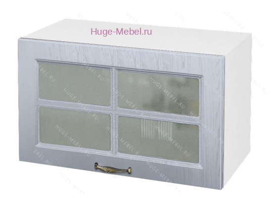 Горизонтальный кухонный стеклянный шкаф 600 Мария (сталь)