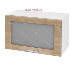 Горизонтальный кухонный стеклянный шкаф 600 Бетон (дуб сонома)