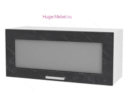Горизонтальный кухонный стеклянный шкаф 800 Бетон (бетон чёрный)
